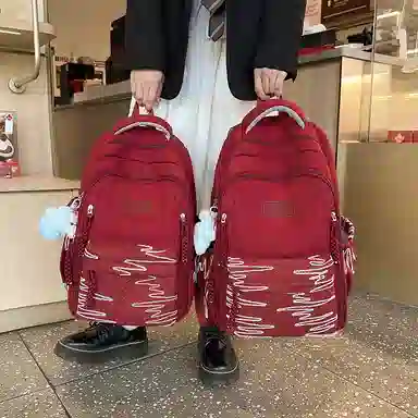 醇龙 韩版简约潮初高中学生书包大容量轻便背包 尼龙 双肩包 女款 多色