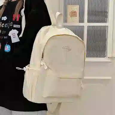 醇龙 轻便简约纯色背包休闲百搭大学生 尼龙 双肩包 男女同款情侣款 多色