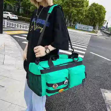 醇龙 大容量干湿分离时尚休闲 尼龙布 单肩包 男女同款情侣款 黑/青绿/黄/蓝/军绿/粉/卡其