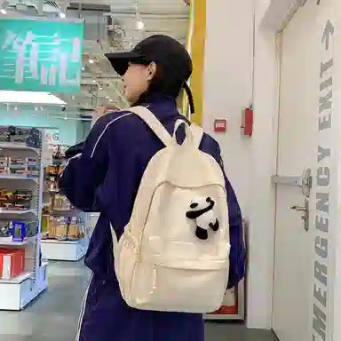 醇龙 尼龙男女通用多色日系极简风纯色简约百搭大容量双肩包