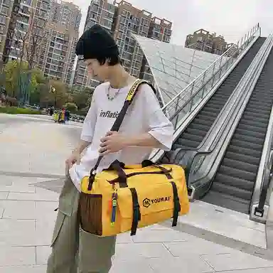 醇龙 大容量 轻便时尚 干湿分离 简约纯色 尼龙 单肩斜挎旅行包 常规 男女同款情侣款 黑/青绿/黄/粉/军绿/卡其