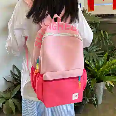 醇龙 学生复古韩版撞色大容量 牛津布 双肩包 常规 男女同款情侣款 藏蓝黄/灰/黑/玫粉蓝/浅粉