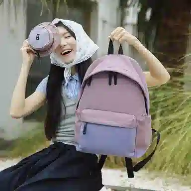 醇龙 拼色轻薄超轻大容量学生书包外出旅行多功能背包 尼龙 双肩包 男女同款情侣款 多色