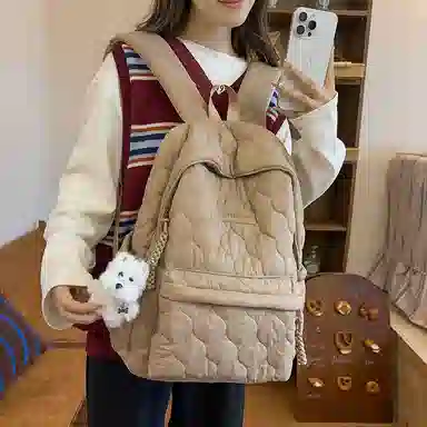 醇龙 设计感百搭简约学生 涤纶（聚酯纤维） 书包背包双肩包 女款 多色