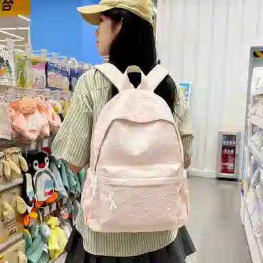 醇龙 韩系轻便旅游百搭大容量 尼龙 双肩包 常规 女款 白色/黑色/粉红色