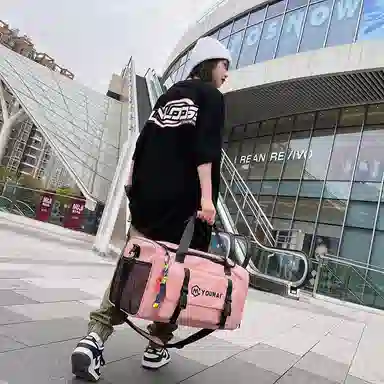 醇龙 大容量 轻便时尚 干湿分离 简约纯色 尼龙 单肩斜挎旅行包 常规 男女同款情侣款 黑/青绿/黄/粉/军绿/卡其