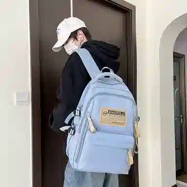 醇龙 初中高中生大容量轻便耐脏学生旅行 双肩包 男女同款情侣款 尼龙 多色