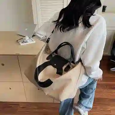 醇龙 休闲高级感通勤 尼龙 单肩包手提包 常规 男女同款情侣款 黑色/卡其