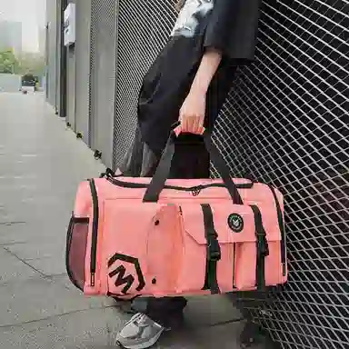 醇龙 大容量多功能干湿分离带独立鞋仓 牛津布 旅行包 男女同款情侣款 黑/黄/灰/白/紫/粉/青绿/桔红