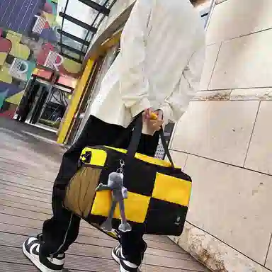 醇龙 大容量短途旅行干湿分离多用 牛津布 单肩包 男女同款情侣款 黑/青绿/蓝/灰/粉/紫/黄/红/白