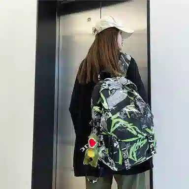 醇龙 涂鸦学生时尚潮流 尼龙 双肩包 常规 男女同款情侣款 多色