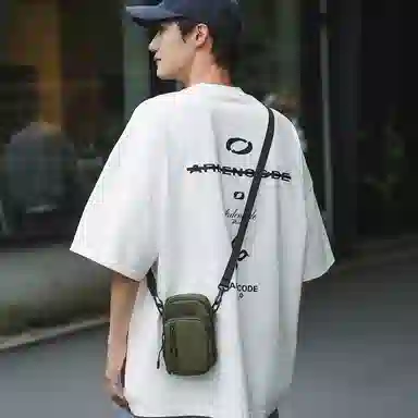 醇龙 潮流休闲 尼龙 手机包 男女同款情侣款 黑色/白色/桔色/绿色