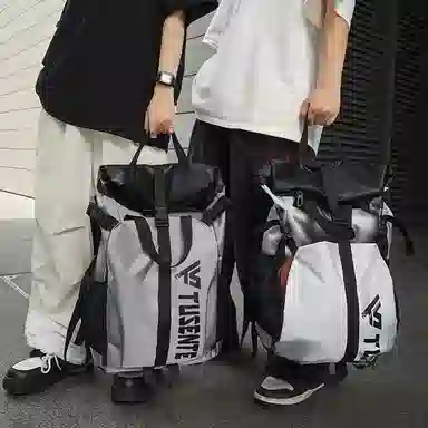 醇龙 休闲百搭潮牌运动 牛津布 双肩包 男女同款情侣款 深灰/浅灰/黑/红