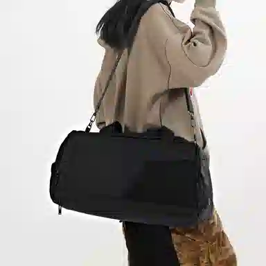 醇龙 简约纯色多功能 牛津布/网 旅行包 男女同款情侣款 黑