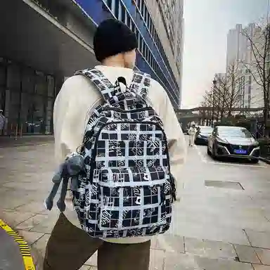 醇龙 涂鸦大容量初高中生简约舒适 双肩包 男女通用 多色 尼龙