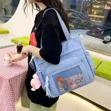醇龙 百搭简约休闲 尼龙 单肩包 常规 男女同款情侣款 蓝/黑/粉/白