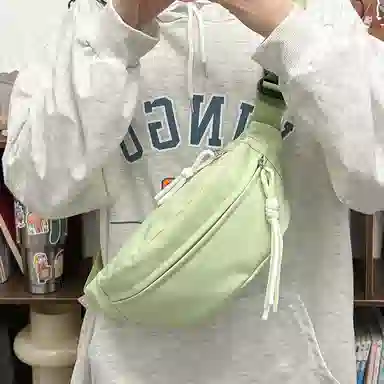 醇龙 运动潮流纯色 尼龙 单肩包腰包小挎包斜挎包胸包 男女同款情侣款 黄/绿/白/黑/粉