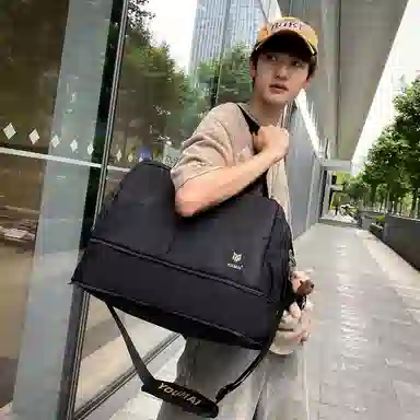 醇龙 大容量干湿分离时尚 尼龙 单肩包 男女同款情侣款 黑/红/黄/卡其/青绿/军绿/粉