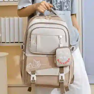 醇龙 初中生大容量简约时尚高中生轻便大学生撞色校园风潮 尼龙 双肩包 男女同款情侣款 多色