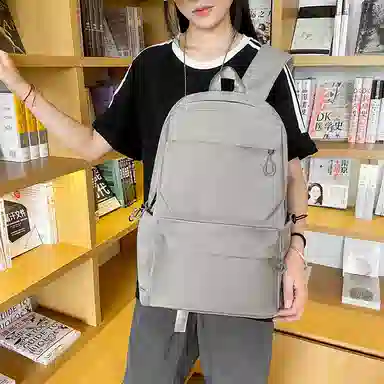 醇龙 超酷简约纯色大容量 尼龙 双肩包 男女同款情侣款 白色/灰色/黑色/黄色