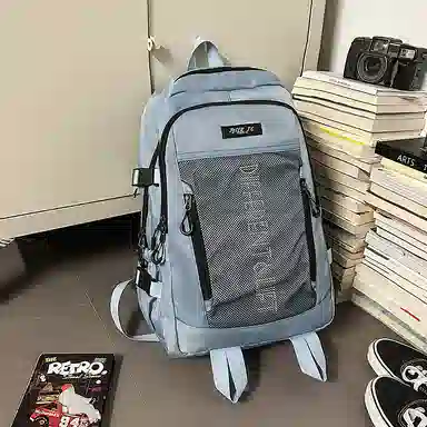 醇龙 大容量休闲百搭轻便 尼龙拼网 双肩包 常规 男女同款情侣款 多色