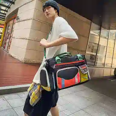 醇龙 简约纯色时尚潮流百搭 尼龙 旅行包 男女同款情侣款 多色