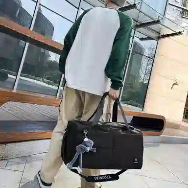 醇龙 大容量短途旅行干湿分离多用 牛津布 单肩包 男女同款情侣款 黑/青绿/蓝/灰/粉/紫/黄/红/白