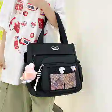 醇龙 百搭简约休闲 尼龙 单肩包 常规 男女同款情侣款 蓝/黑/粉/白