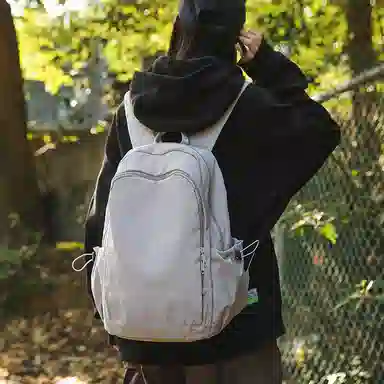 醇龙 书包韩版时尚纯色轻便大容量百搭旅行背包潮 尼龙 双肩包 常规 男女同款情侣款 多色