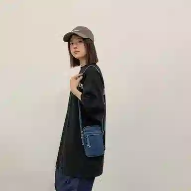 醇龙  男女通用多色质感斜挎小包包迷你单肩包复古设计感牛仔布手机包