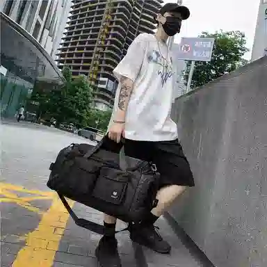 醇龙 大容量干湿分离多功能轻便防水 尼龙拼牛津布 旅行包 常规 男女同款情侣款 黄色/粉色/绿色/红色/黑色/卡其色