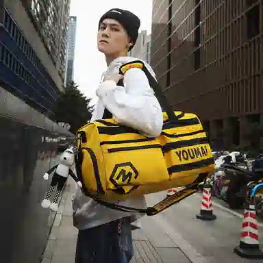 醇龙 中性风休闲简约旅游时尚百搭多功能 尼龙布 旅行包 男女同款情侣款 黑/黄/紫/红/灰/青绿/粉