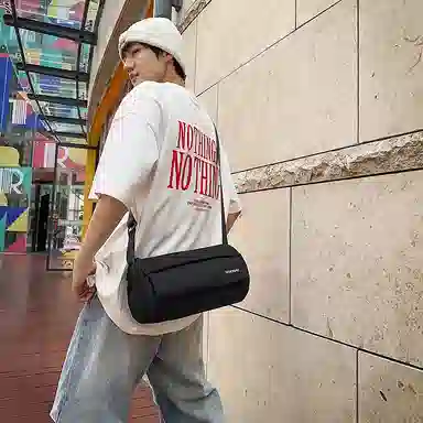 醇龙 纯色时尚潮流高级百搭 尼龙 单肩包 常规 男女同款情侣款 多色