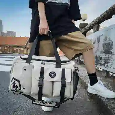 醇龙 休闲简约多功能干湿分离旅游时尚百搭 牛津复合布 旅行包 常规 男女同款情侣款 黑/卡其/红/粉/紫/黄/青绿/牛仔蓝/军绿