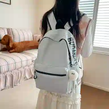 醇龙 纯色简约大学生时尚旅行高中学生 尼龙 双肩包 男女同款情侣款 多色