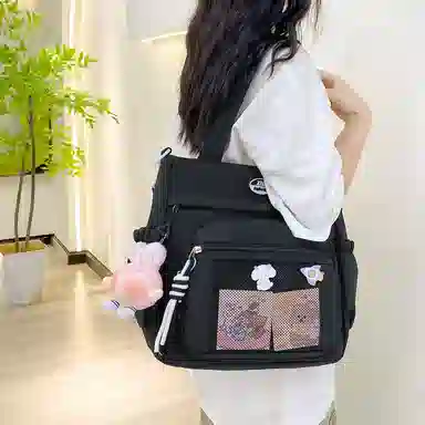 醇龙 百搭简约休闲 尼龙 单肩包 常规 男女同款情侣款 蓝/黑/粉/白