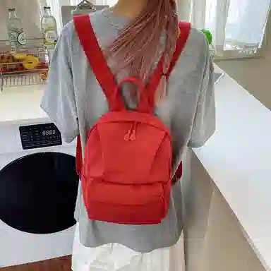 醇龙 古着感纯色防水电脑登山背包 尼龙 双肩包 男女同款情侣款 多色