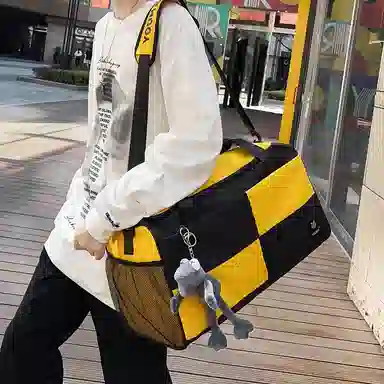 醇龙 大容量短途旅行干湿分离多用 牛津布 单肩包 男女同款情侣款 黑/青绿/蓝/灰/粉/紫/黄/红/白