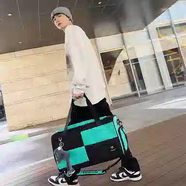 醇龙 大容量短途旅行干湿分离多用 牛津布 单肩包 男女同款情侣款 黑/青绿/蓝/灰/粉/紫/黄/红/白