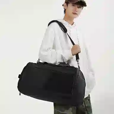 醇龙 简约纯色多功能 牛津布/网 旅行包 男女同款情侣款 黑