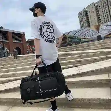 醇龙 多功能干湿分离简约短途旅游时尚百搭 尼龙 旅行包 男女同款情侣款 黑/粉/黄/绿/卡其/牛仔蓝