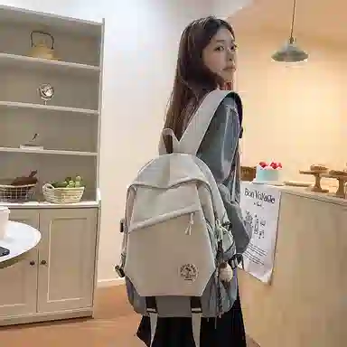 醇龙 大容量电脑包旅行包背包初中生高中生大学生书包通勤 尼龙 双肩包 男女同款情侣款 多色