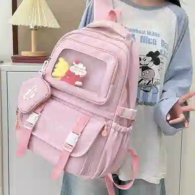 醇龙 尼龙男女通用多色书包小众设计尼龙高颜值日系学生书包大容量纯色旅行双肩包