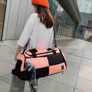 醇龙 简约多功能干湿分离百搭休闲撞色设计短途旅游时尚百搭 牛津布 旅行包 男女同款情侣款 蓝/灰/粉/青绿/黑/红/黄/紫