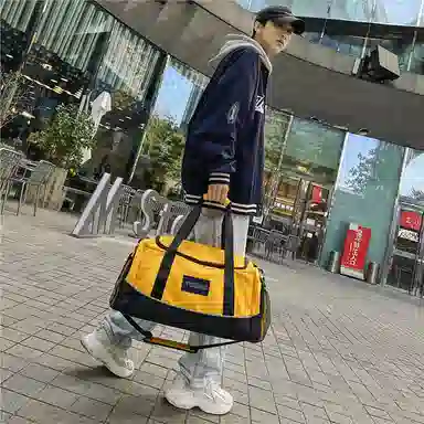 醇龙 干湿分离多用简约休闲 尼龙 旅行包 男女同款情侣款 卡其/黄/红/黑/粉/绿/蓝