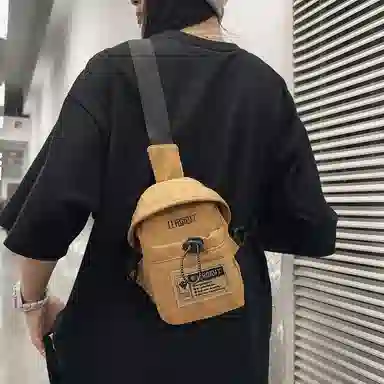 醇龙 休闲潮流 尼龙 胸包 常规 男女同款情侣款 黑色/米白色/红色/卡其色/灰色