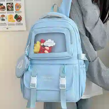 醇龙 尼龙男女通用多色书包小众设计尼龙高颜值日系学生书包大容量纯色旅行双肩包