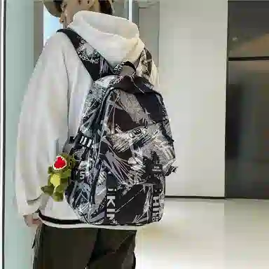 醇龙 涂鸦学生时尚潮流 尼龙 双肩包 常规 男女同款情侣款 多色