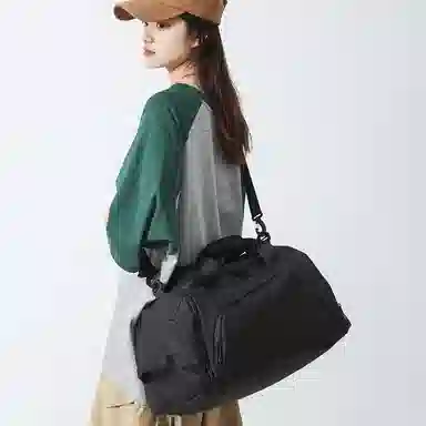 醇龙 大容量运动健身百搭多功能 牛津布 旅行包 男女同款情侣款 黑