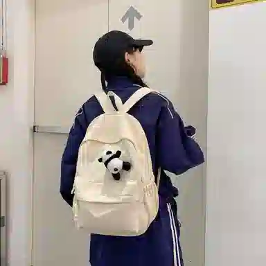 醇龙 尼龙男女通用多色日系极简风纯色简约百搭大容量双肩包